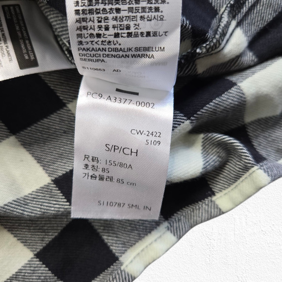 Levi's Black White Buffalo Check Classic Flannel Button Down Shirt Size Small - Picture 9 of 10